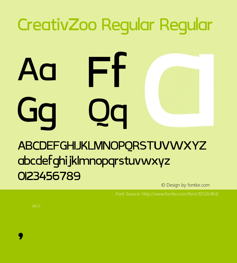 CreativZoo Regular Regular Version 1.0 Font Sample