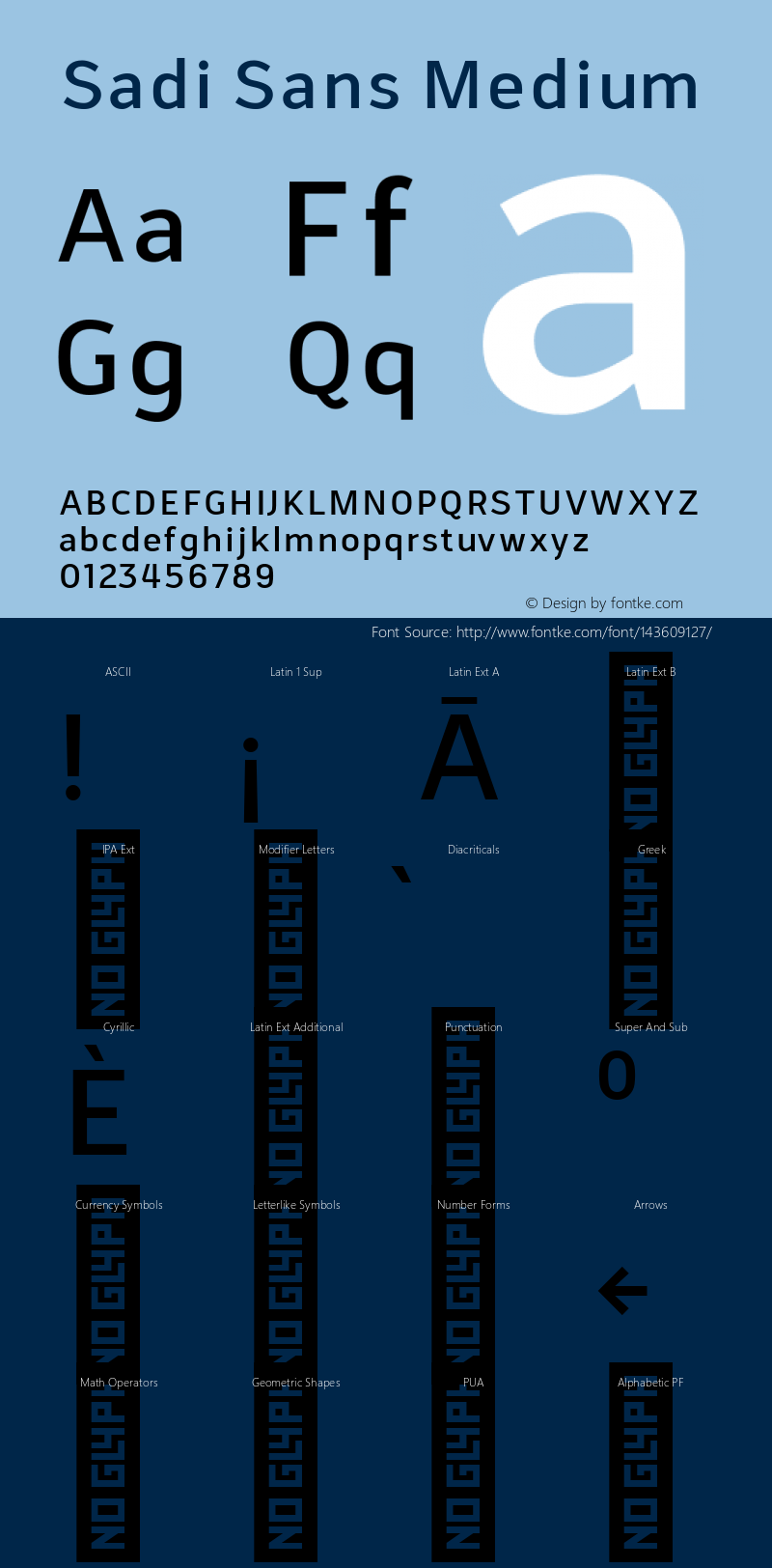 Sadi Sans Medium 1.000 Font Sample