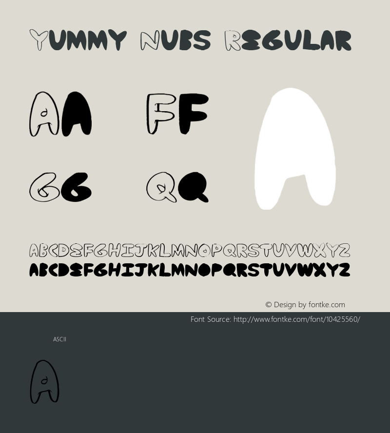 Yummy Nubs Regular Version 1.00 February 14, 2012, initial release Font Sample