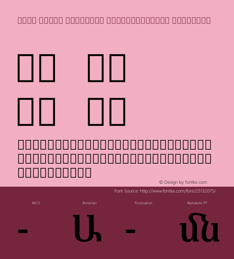 Noto Serif Armenian SemiCondensed SemiBold Version 2.040 Font Sample