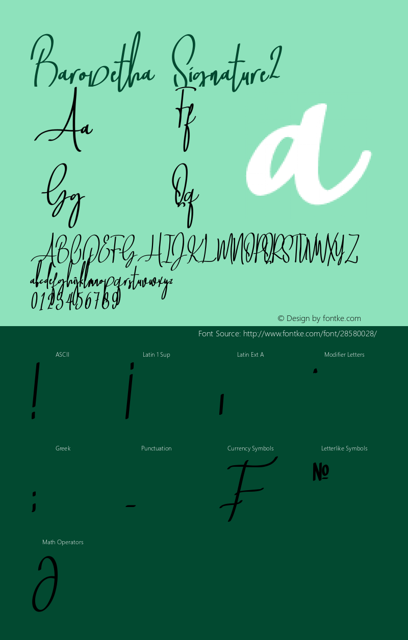 Baropetha Signature2 Version 1.00;February 11, 2019;FontCreator 11.5.0.2430 64-bit Font Sample