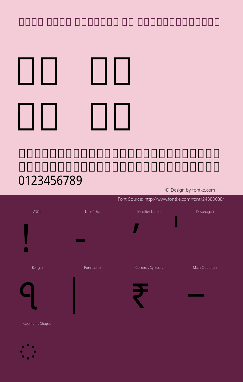 Noto Sans Bengali UI SemiCondensed Version 1.900 Font Sample