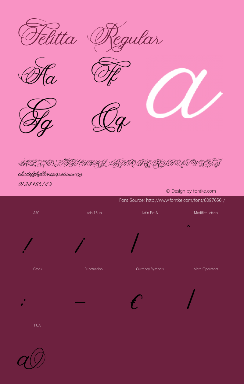 Felitta Version 1.00;August 13, 2020;FontCreator 12.0.0.2565 64-bit Font Sample