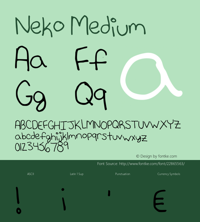 Neko Version 001.000 Font Sample