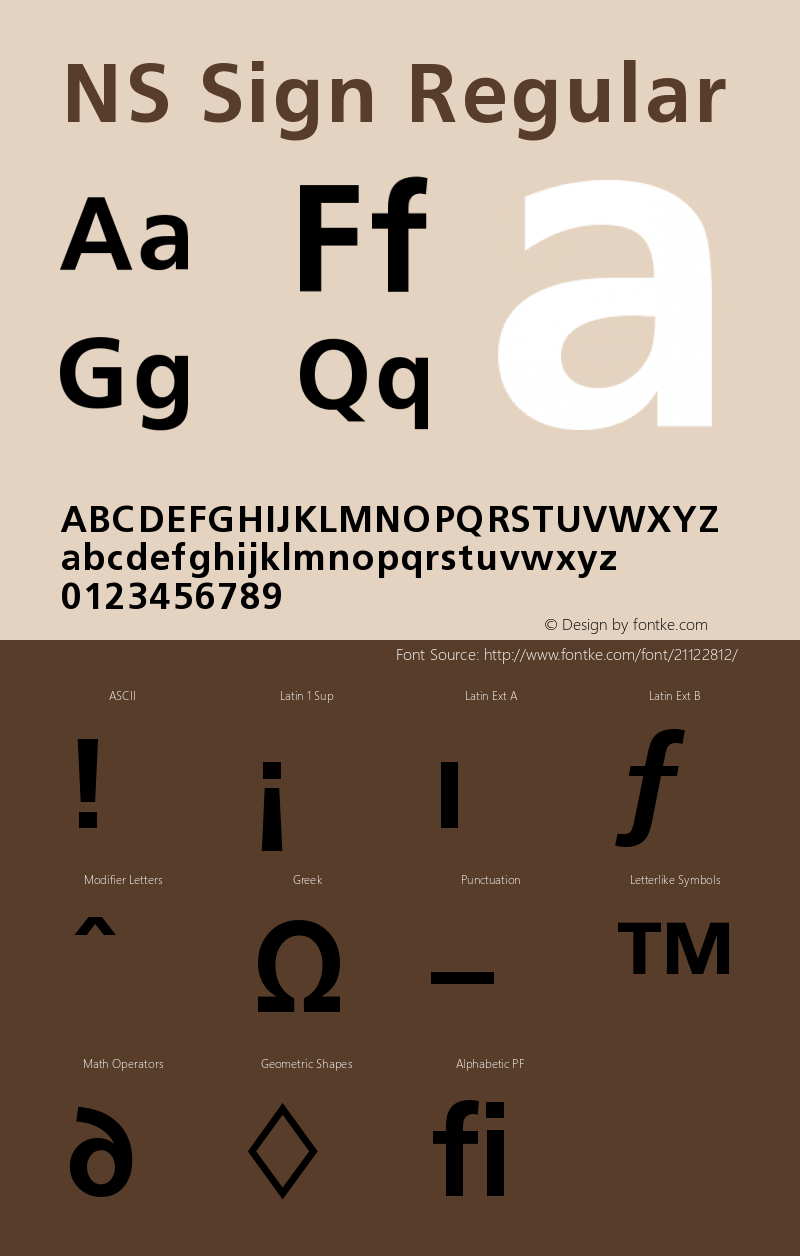 NSSign Version 001.001 Font Sample