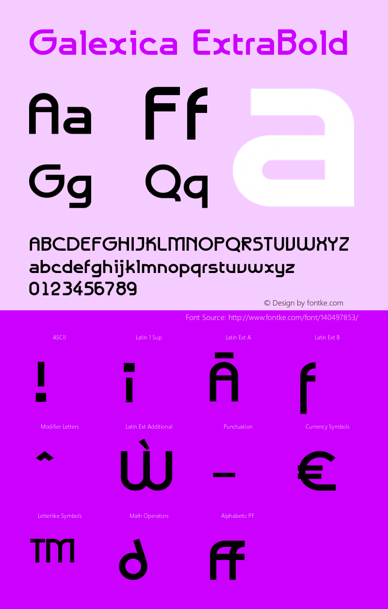 Galexica-ExtraBold Version 1.07 2019 | wf-rip DC20191010 Font Sample