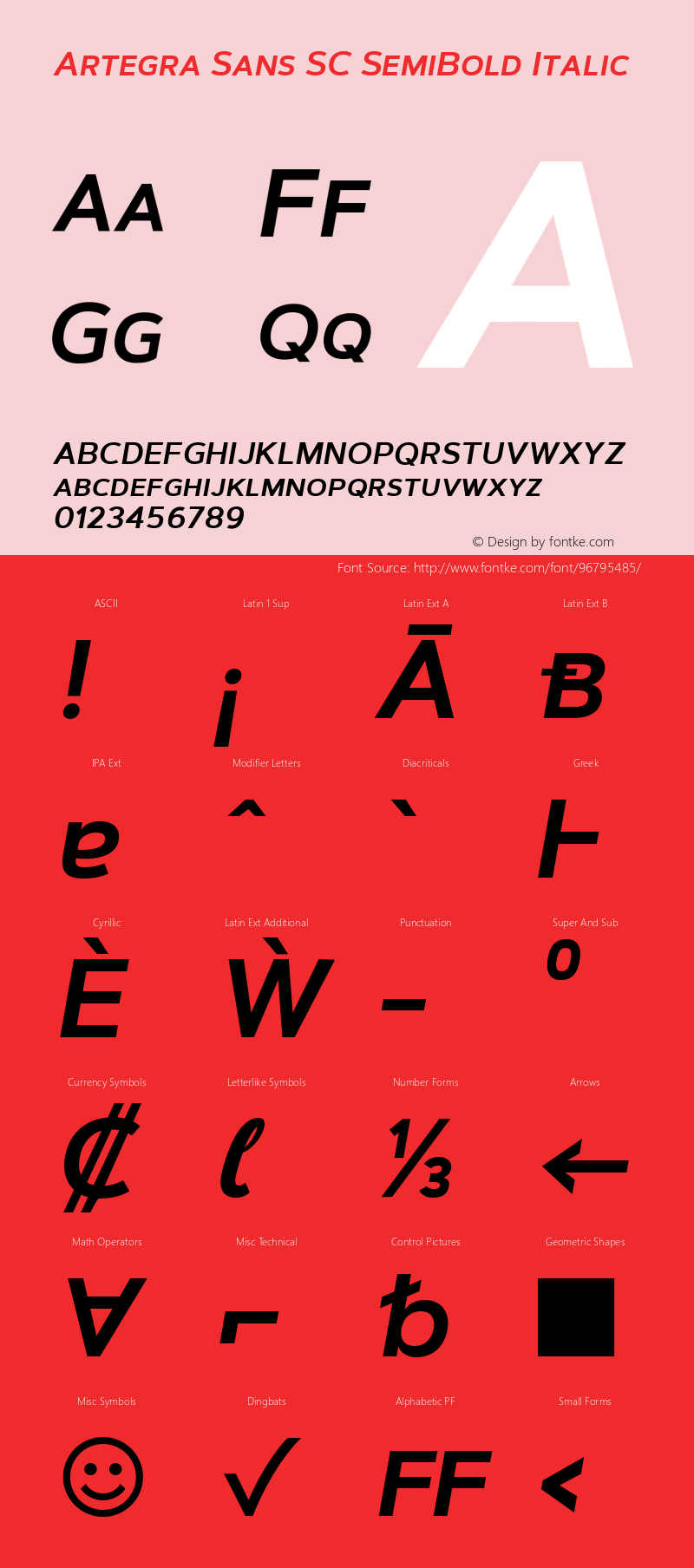 Artegra Sans SC SemiBold Italic 1.006 Font Sample