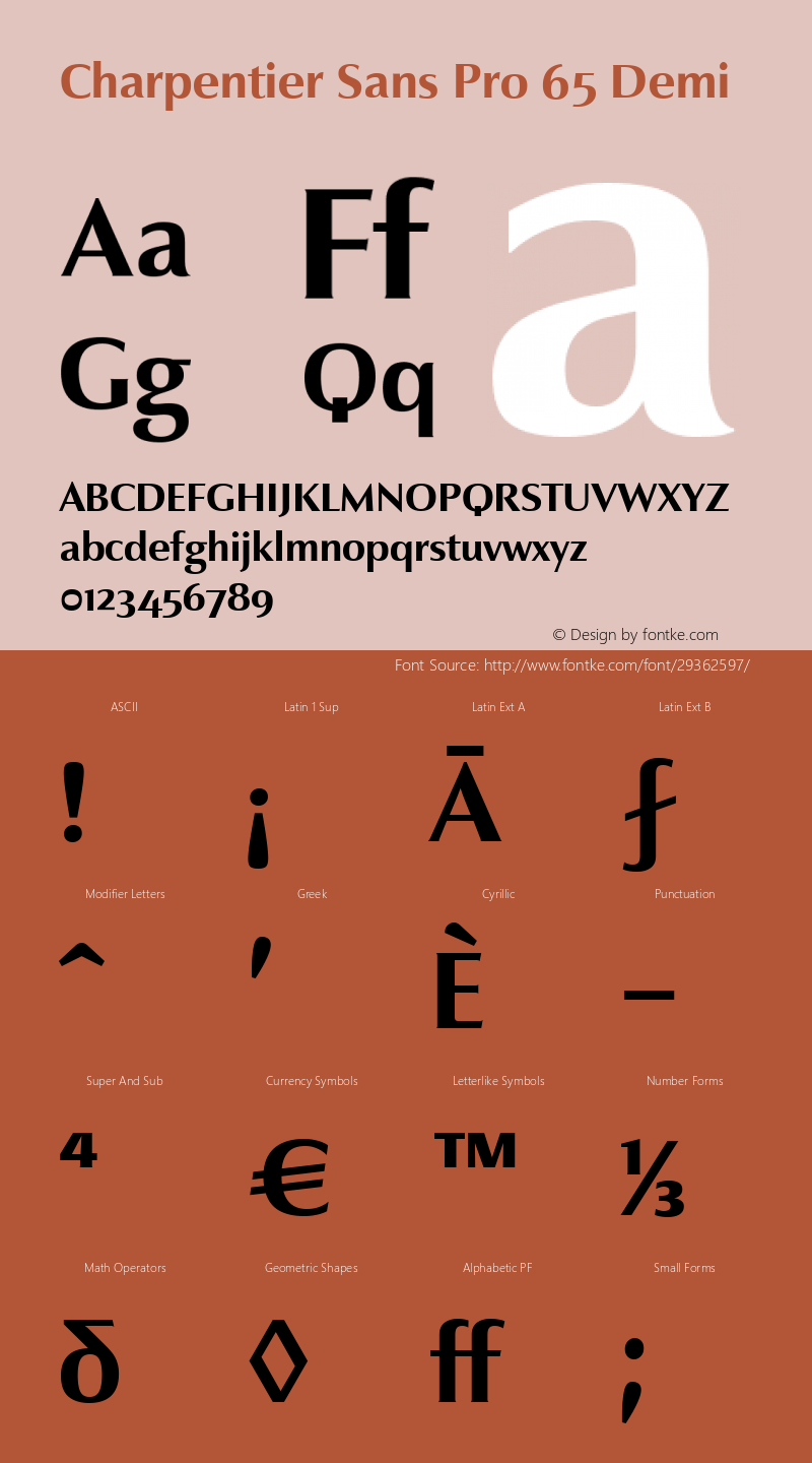 Charpentier Sans Pro 65 Demi Version 2.011 Font Sample