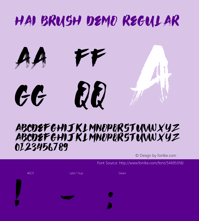 Hai Brush Demo Version 1.00;January 22, 2020;FontCreator 12.0.0.2535 64-bit Font Sample