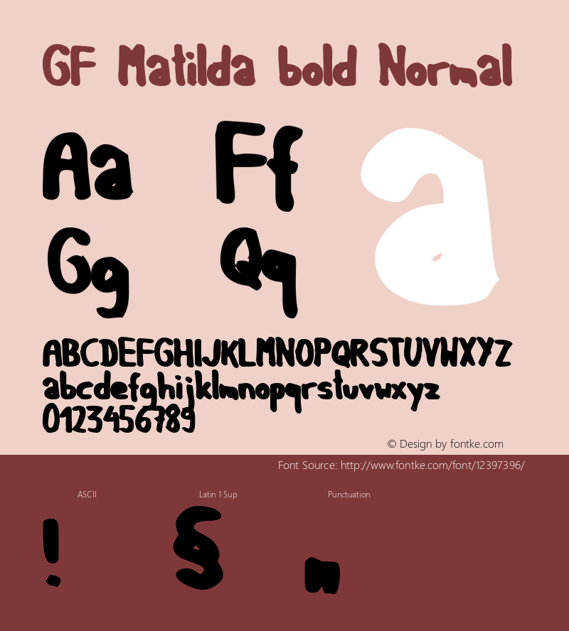 GF Matilda bold Normal 1.0 Sat Mar 20 14:11:15 1999 Font Sample