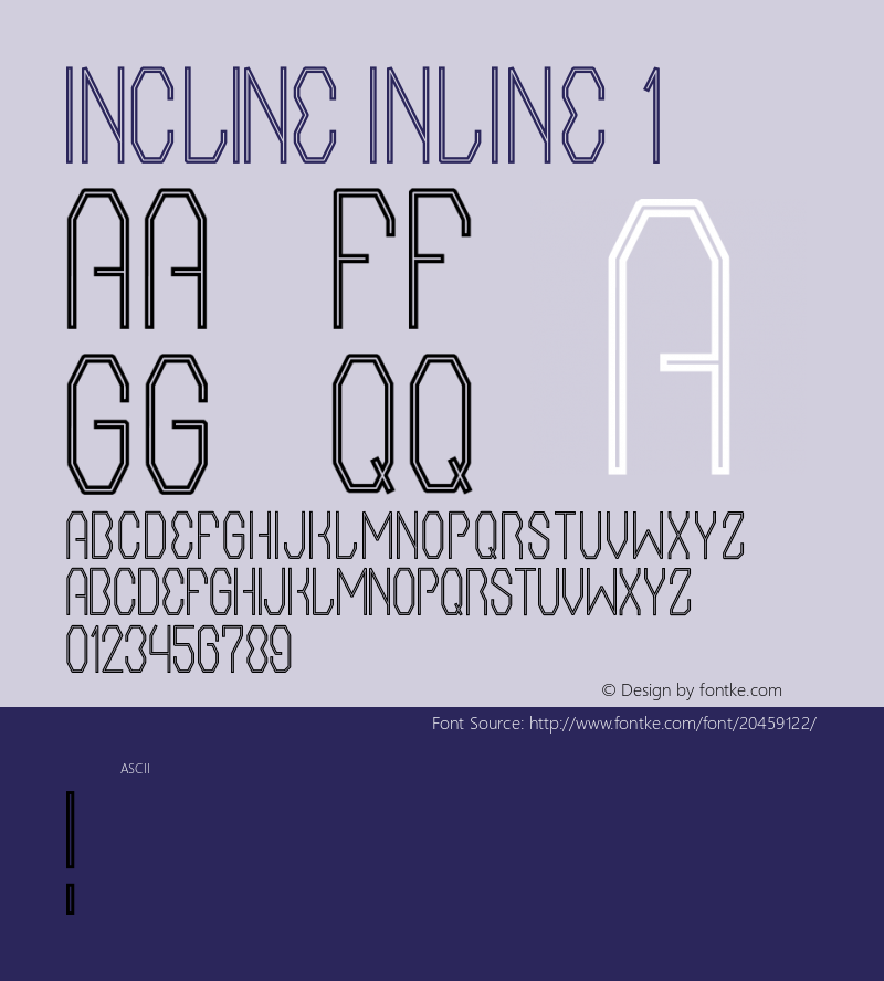 InCline INLINE 1 Version 1.001;Fontself Maker 1.1.0 Font Sample