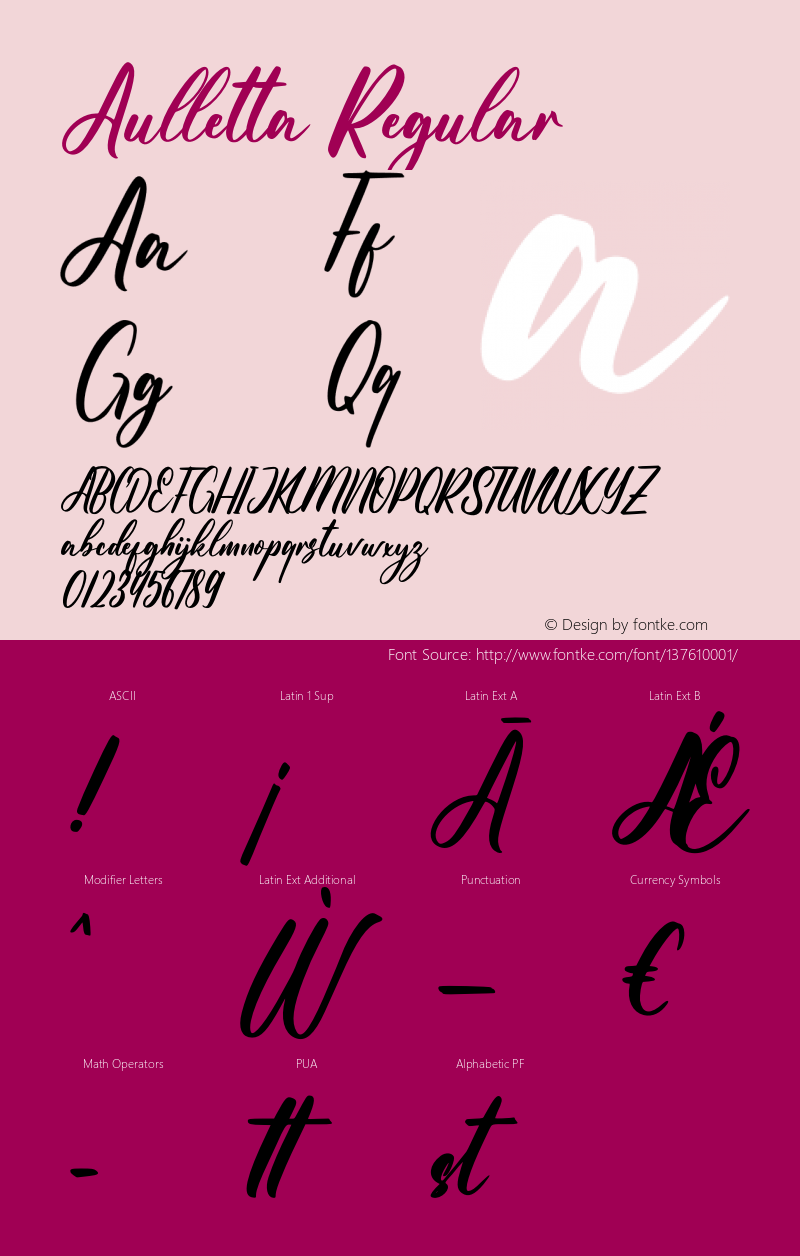 Aulletta Version 1.00;March 29, 2021;FontCreator 12.0.0.2567 64-bit Font Sample