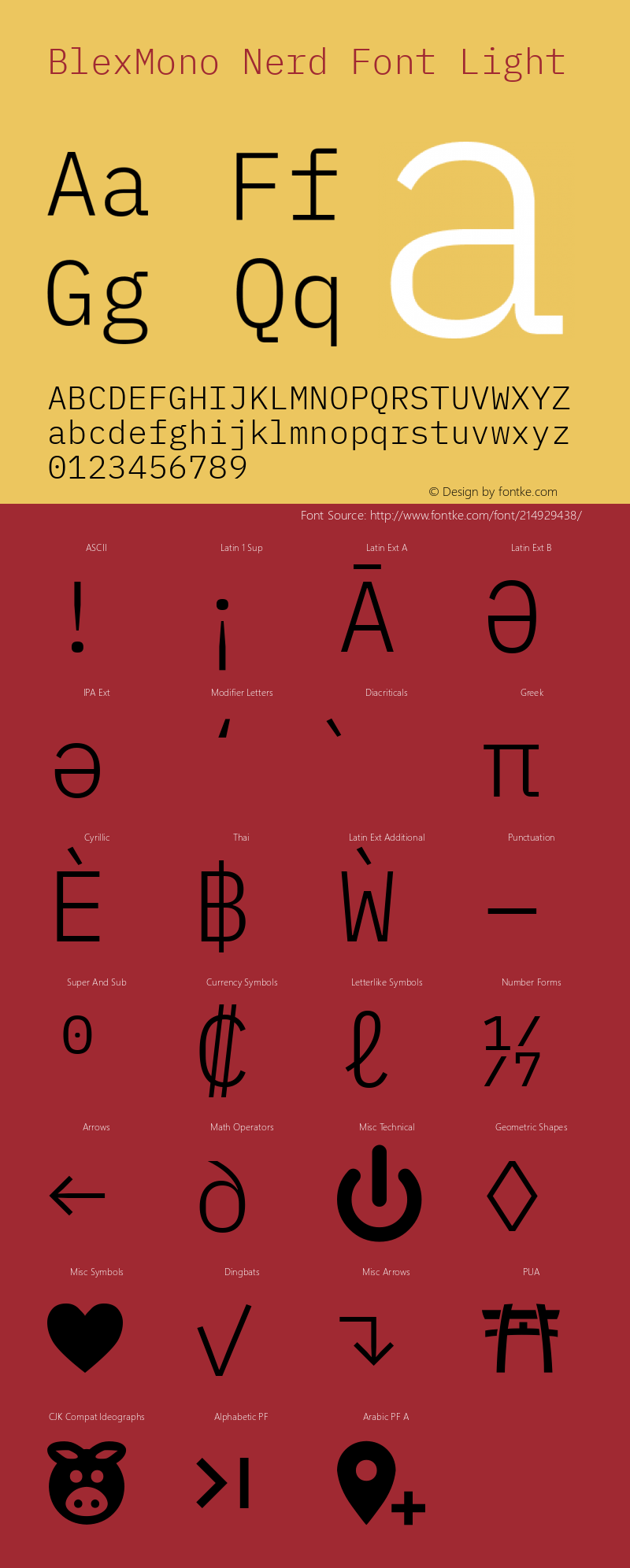 Blex Mono Light Nerd Font Complete Version 2.000;Nerd Fonts 2.1.0图片样张
