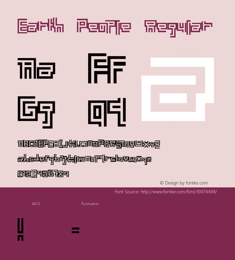 Earth People Regular Macromedia Fontographer 4.1 11/12/98 Font Sample