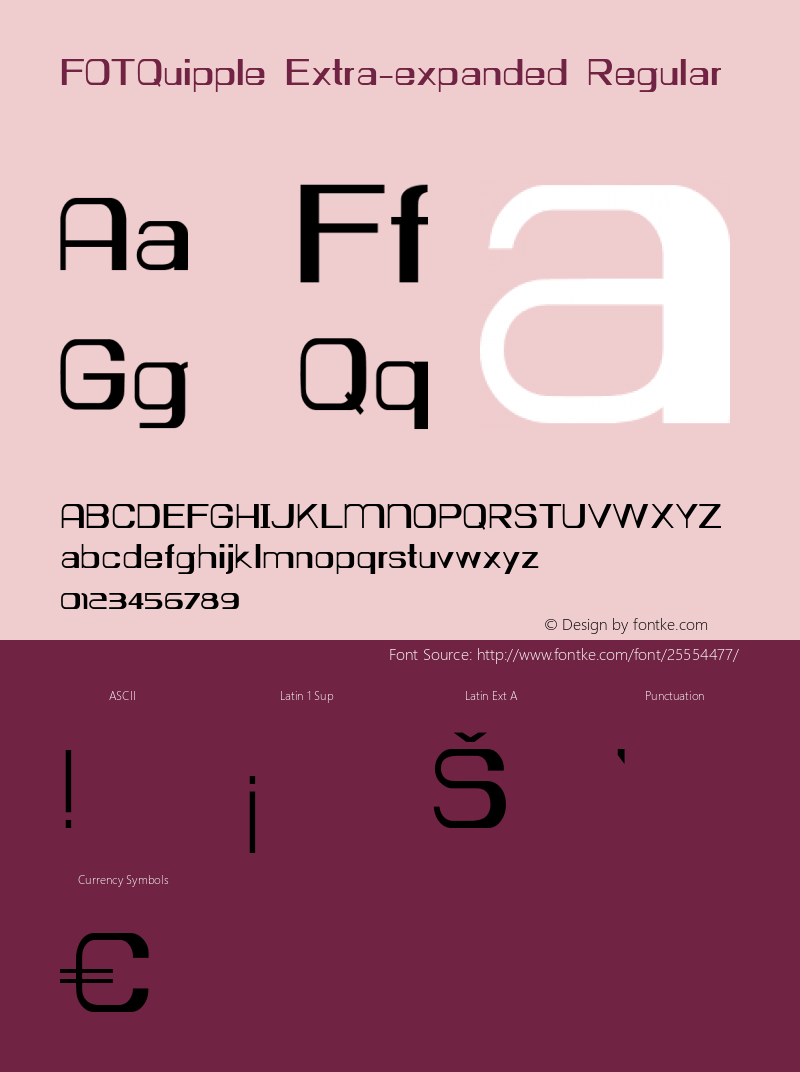 FOTQuipple-ExtraexpandedRegular Version 1.000 Font Sample