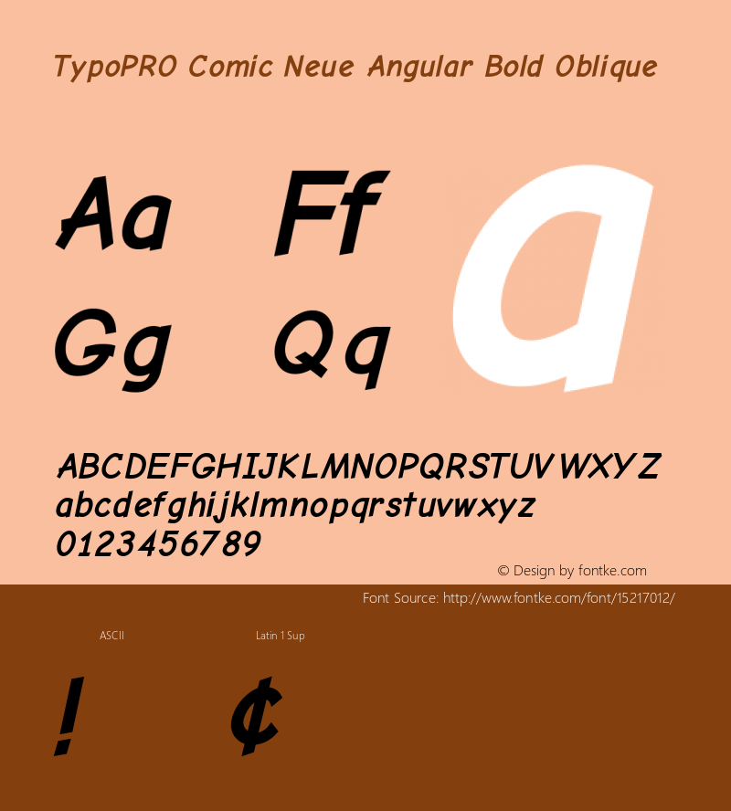 TypoPRO Comic Neue Angular Bold Oblique Version 1.000 Font Sample