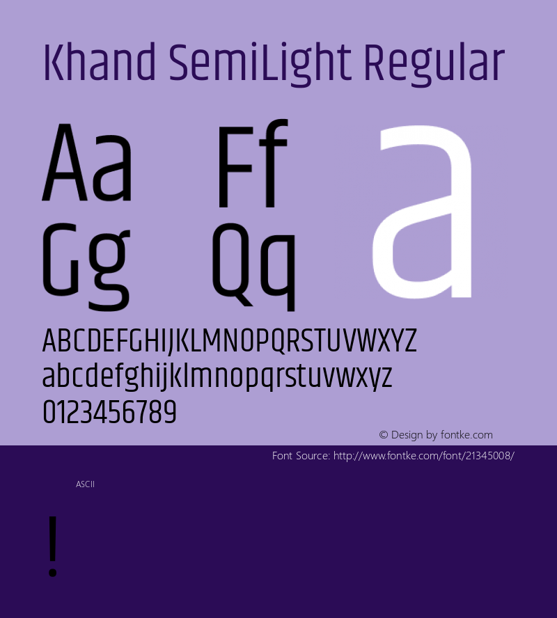 KhandSemiLight Version 1.0 Font Sample