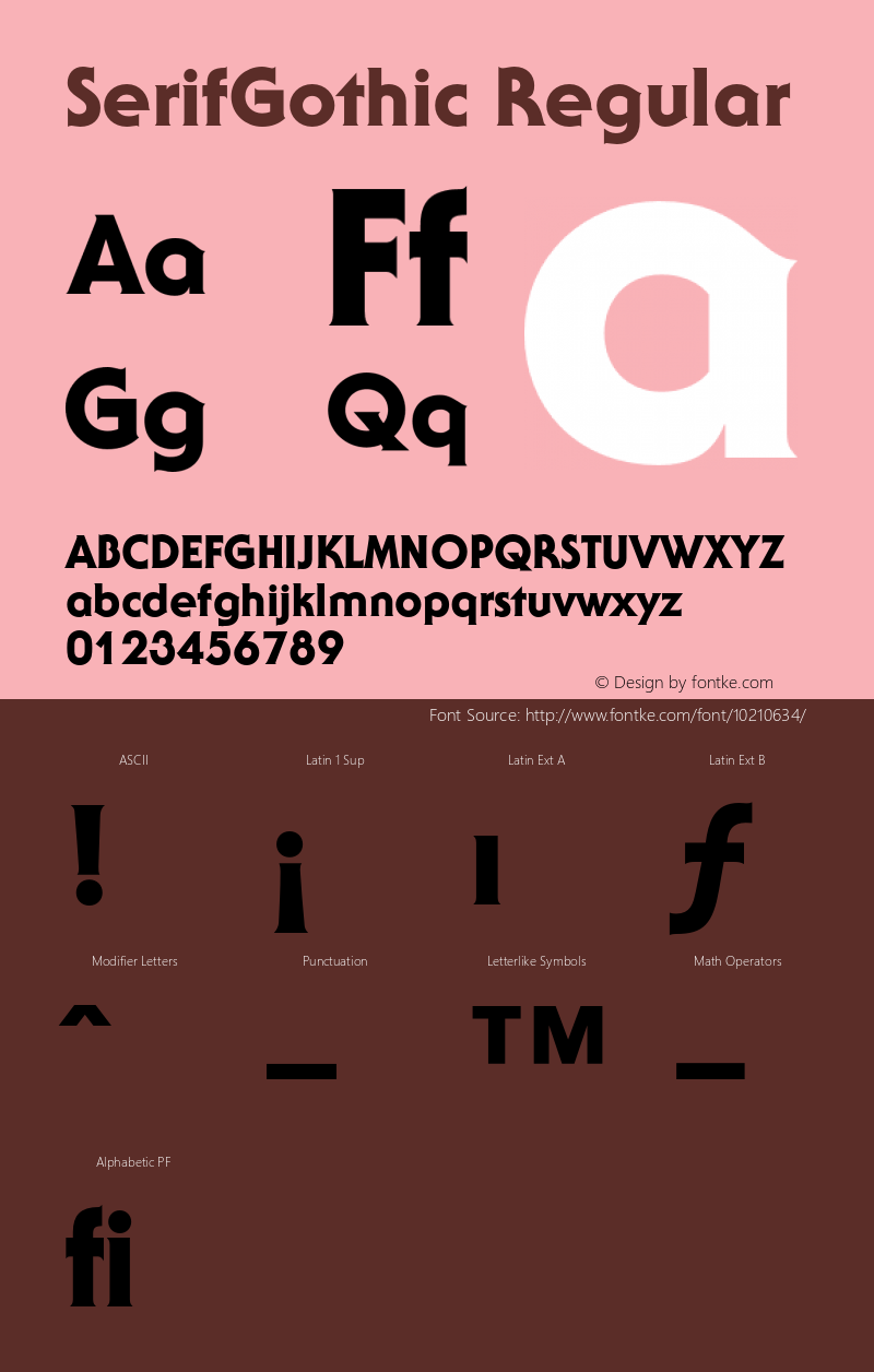 SerifGothic Regular 001.000 Font Sample