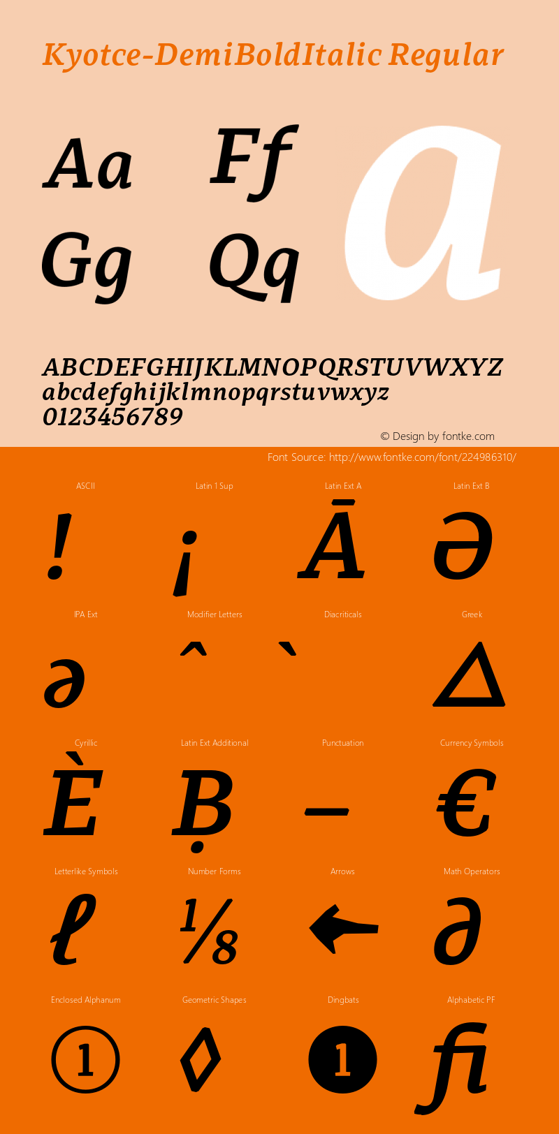 Kyotce W05 DemiBold Italic Version 1.00图片样张