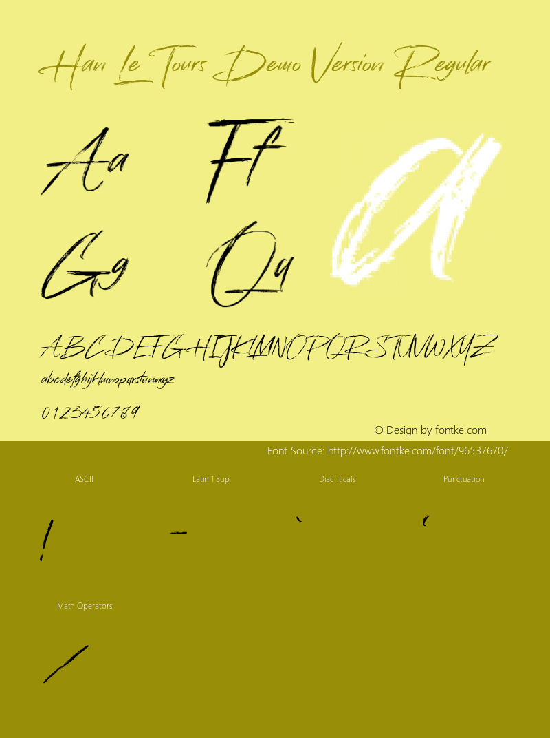 Han Le Tours Demo Version Version 1.00;January 12, 2021;FontCreator 12.0.0.2565 64-bit Font Sample