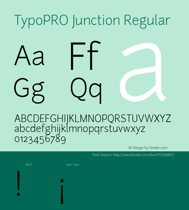 TypoPRO Junction Regular Version 1.002 Font Sample