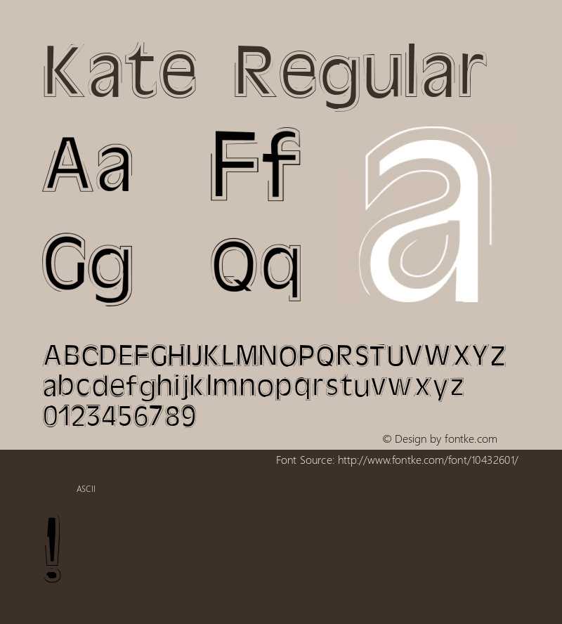 Kate Regular Version 1.000 Font Sample
