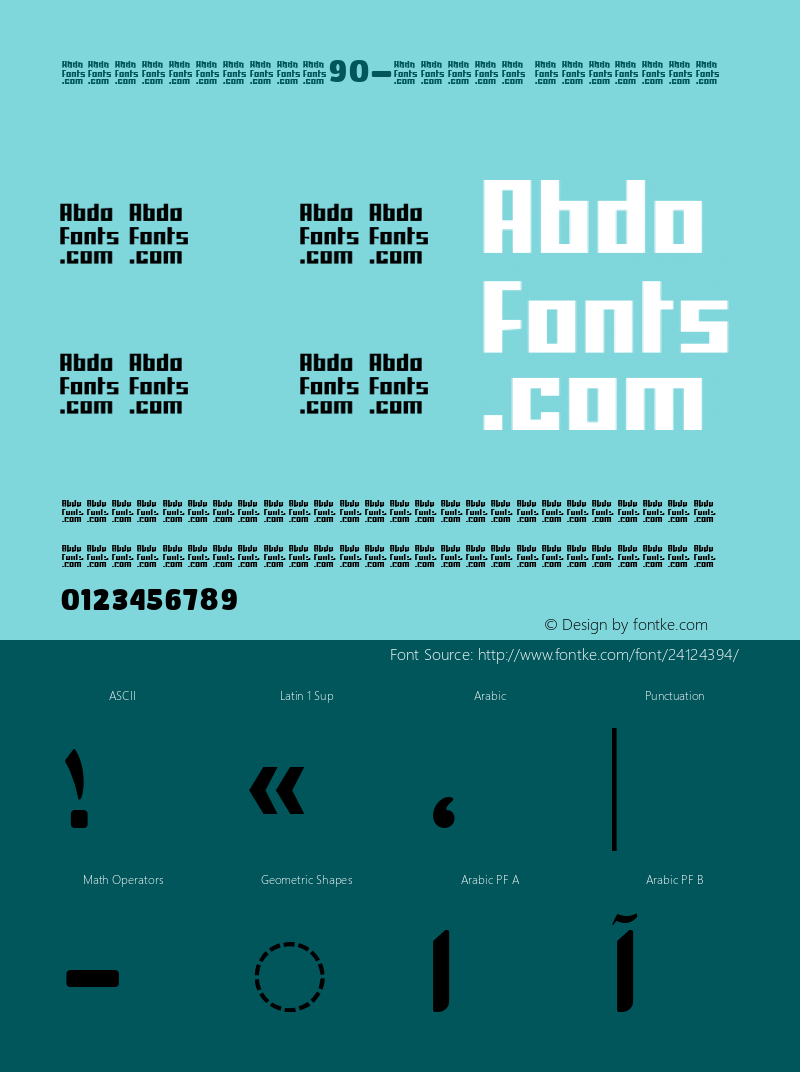 Abdo Title W90 Light Version 2.90 Font Sample