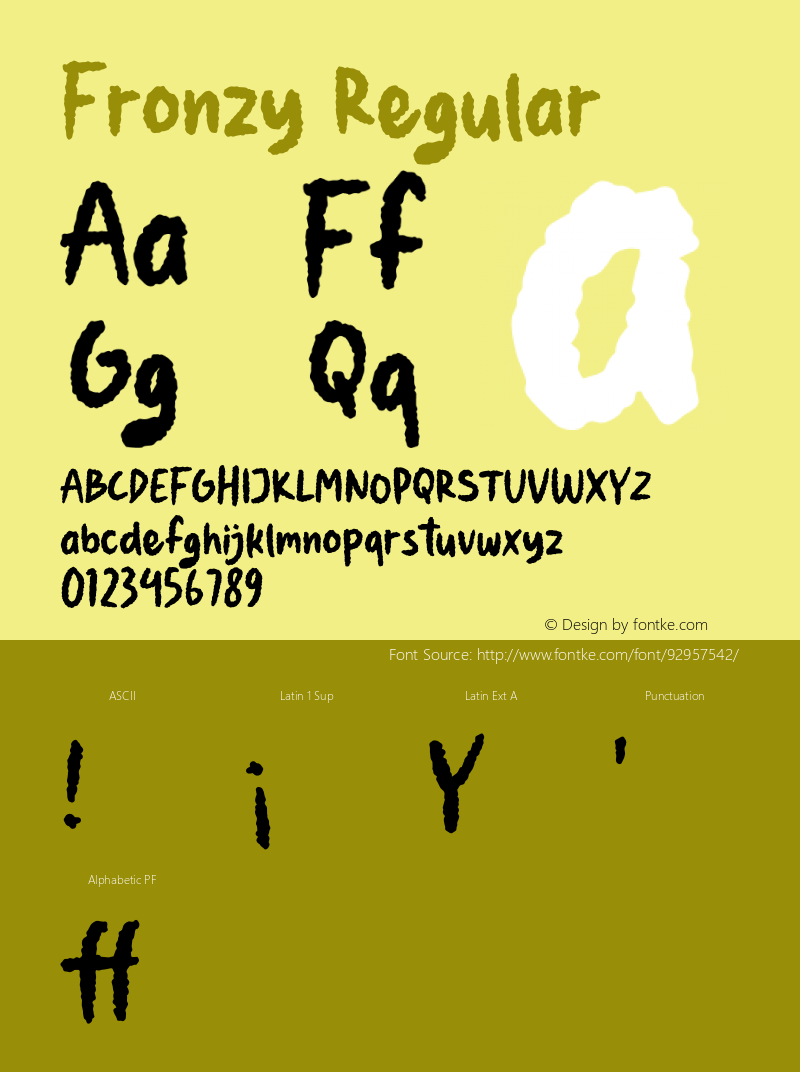 Fronzy Version 1.00;November 27, 2020;FontCreator 13.0.0.2683 64-bit Font Sample