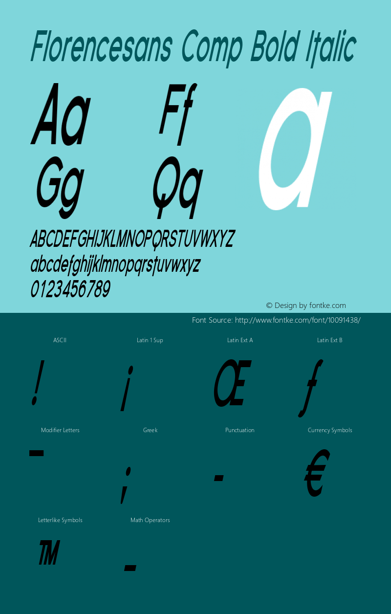 Florencesans Comp Bold Italic 1.0 Font Sample