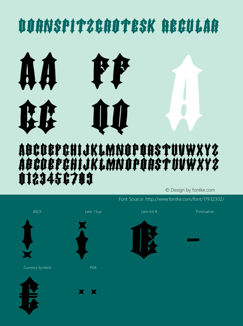 DornspitzGrotesk Regular 1.0 17-03-2002 Font Sample