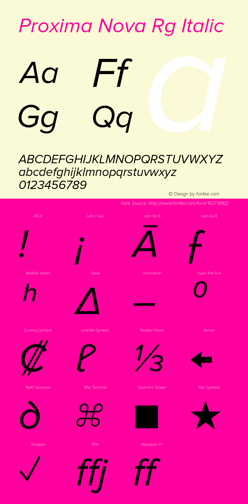 Proxima Nova Rg Italic Version 1.000;PS 001.000;hotconv 1.0.38 Font Sample