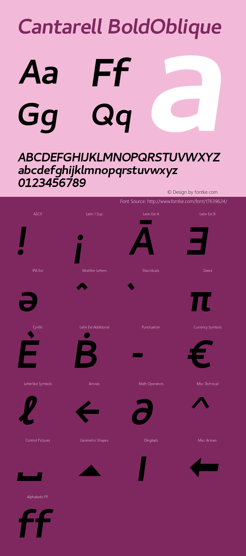 Cantarell BoldOblique Version 0.024 Font Sample