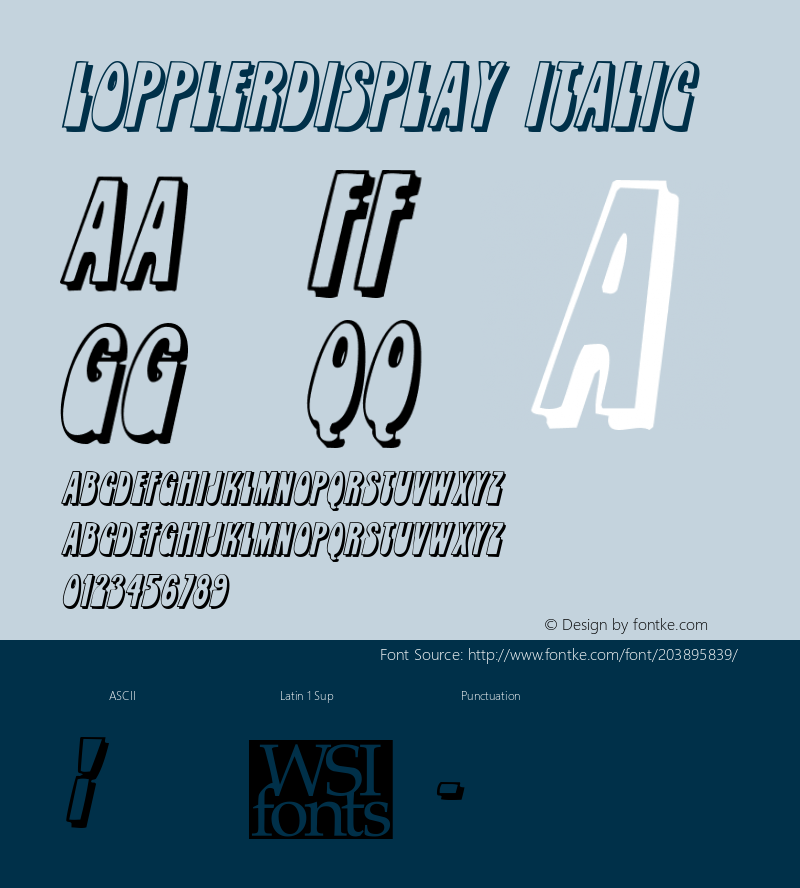 LopplerDisplay Italic Macromedia Fontographer 4.1 7/20/96图片样张