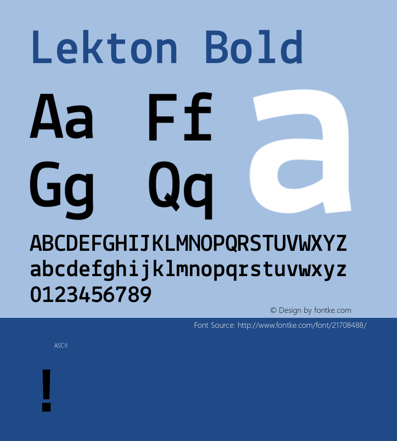 Lekton Version 1.0 Font Sample