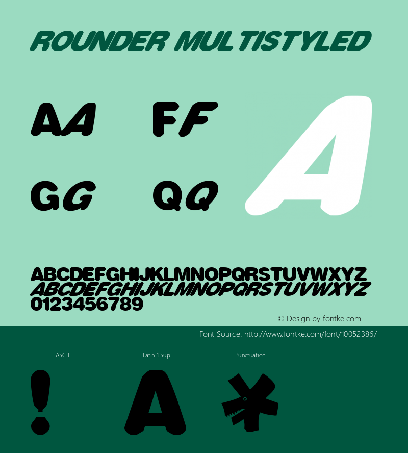 rounder multistyled Macromedia Fontographer 4.1 11/9/1999 Font Sample