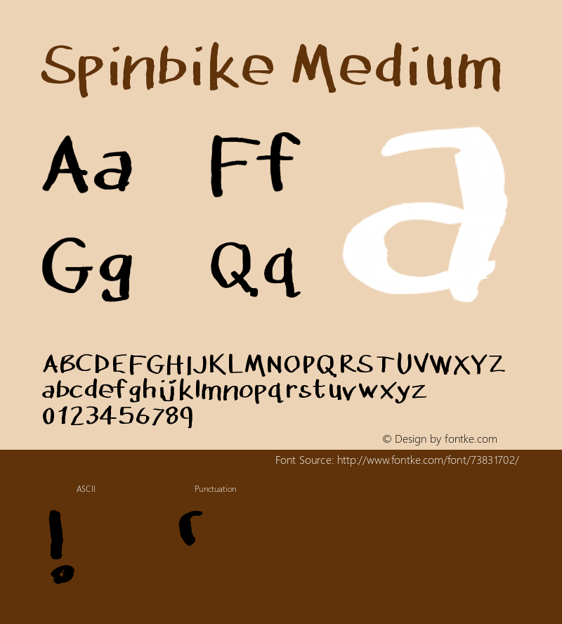 Spinbike Version 001.000 Font Sample