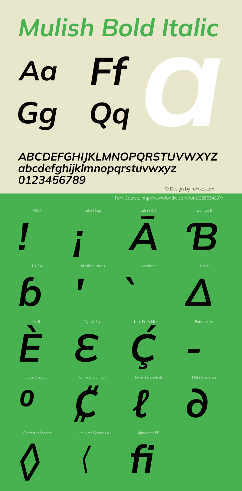 Mulish Bold Italic Version 3.603图片样张