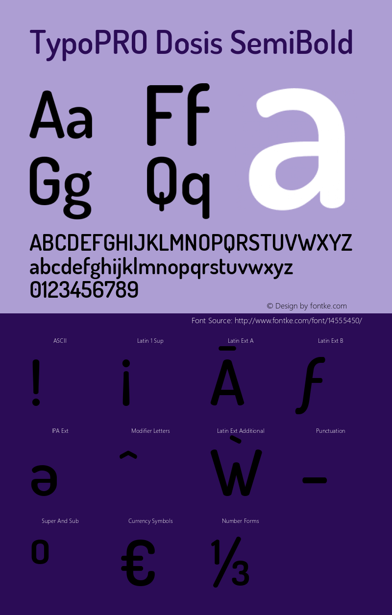 TypoPRO Dosis SemiBold Version 1.007 Font Sample