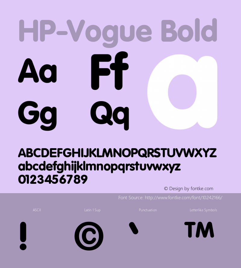 HP-Vogue Bold 2 Font Sample