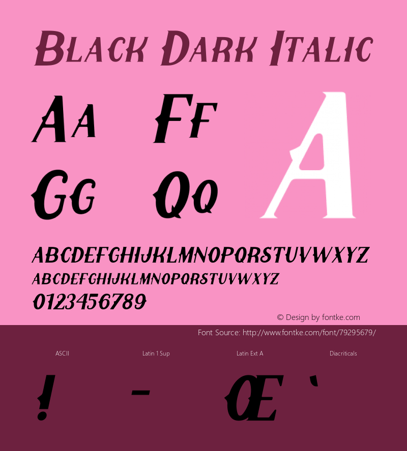 Black Dark Italic Version 1.00;August 6, 2020;FontCreator 12.0.0.2563 64-bit Font Sample