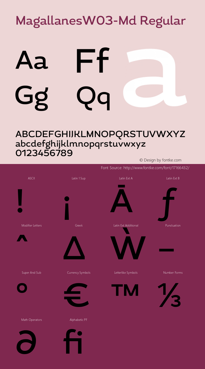 MagallanesW03-Md Regular Version 1.00 Font Sample