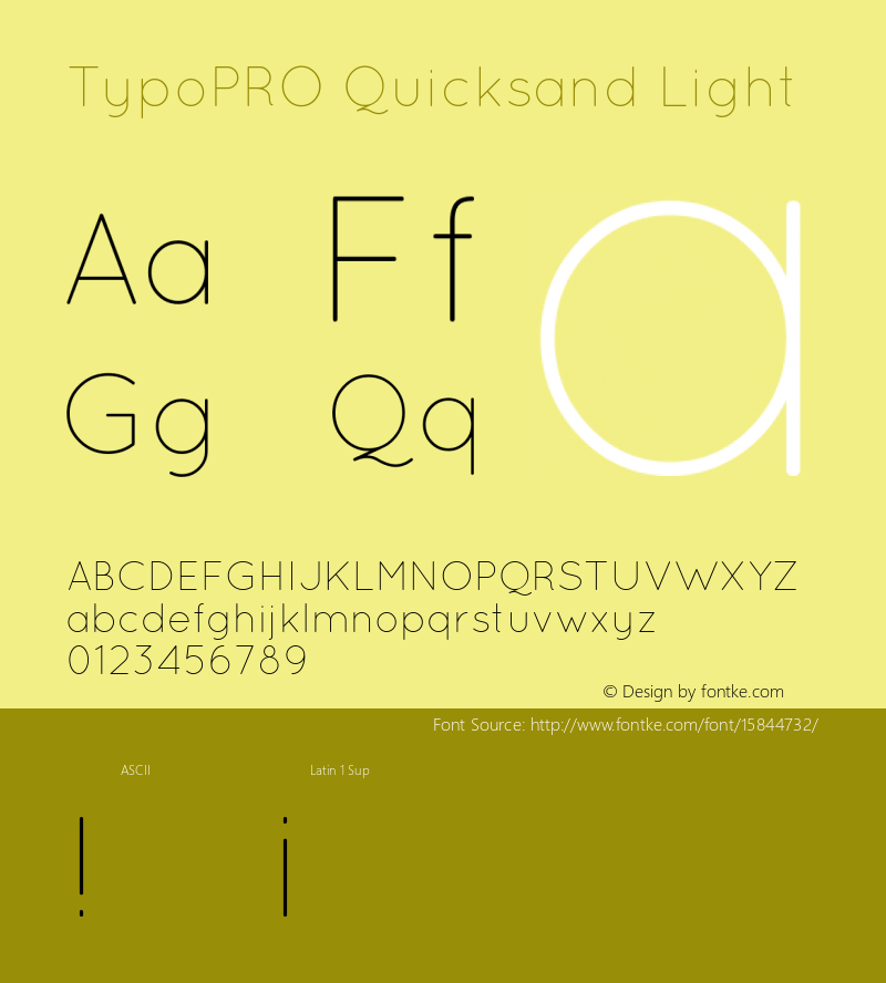 TypoPRO Quicksand Light 1.002 Font Sample