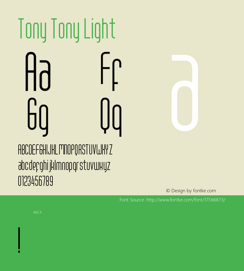 Tony Tony Light Version 1.001;Fontself Maker 1.0.7 Font Sample