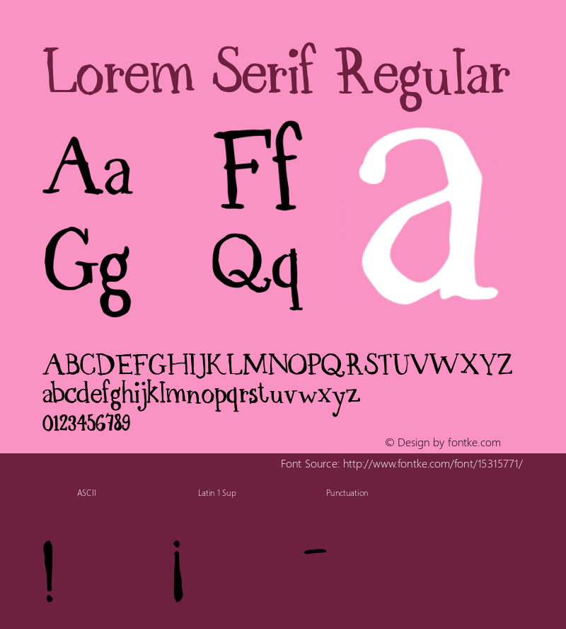 Lorem Serif Regular Unknown Font Sample