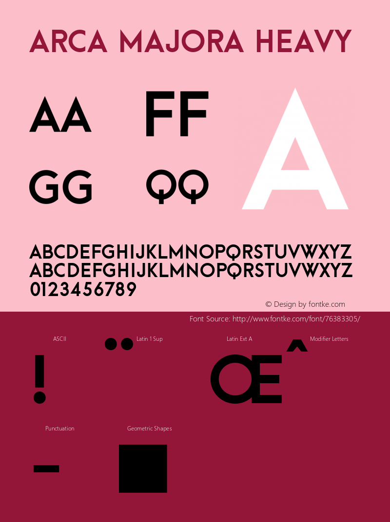 Arca Majora Heavy Heavy Version 1.00 September 30, 2014, initial release Font Sample