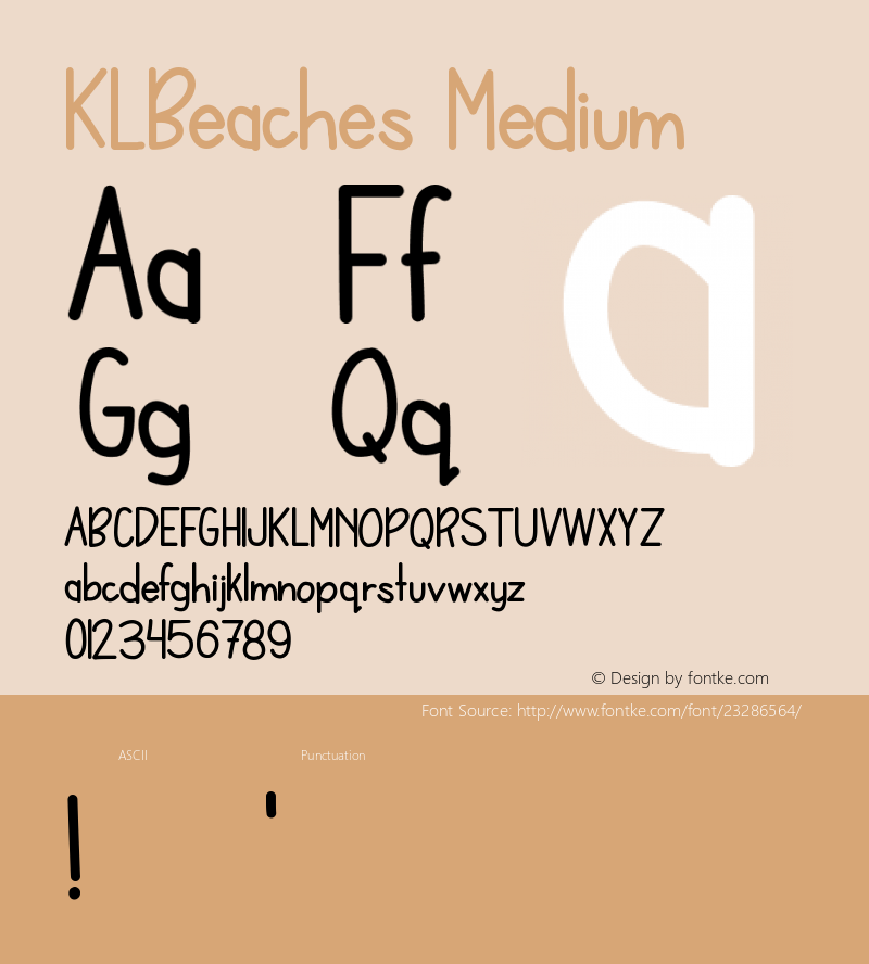 KLBeaches Version 001.000 Font Sample