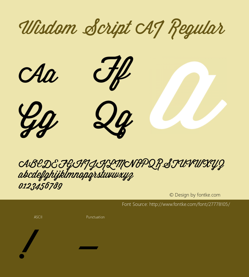 WisdomScriptAI 1.000 Font Sample