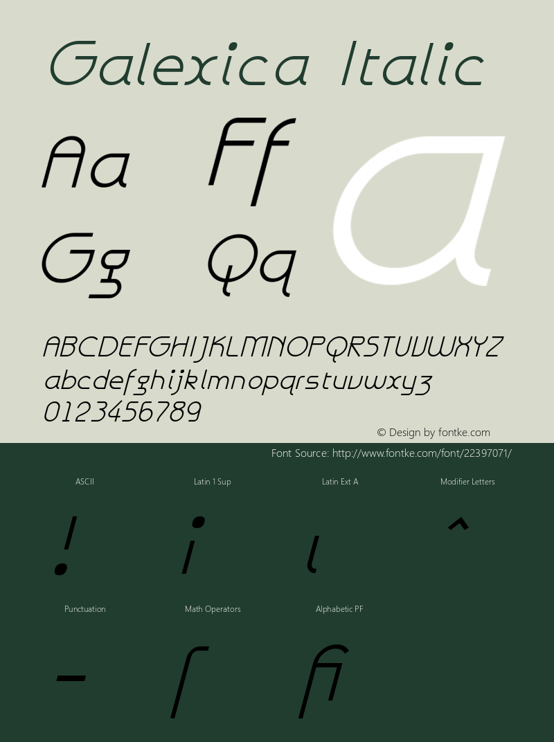 Galexica-Italic 001.000 Font Sample