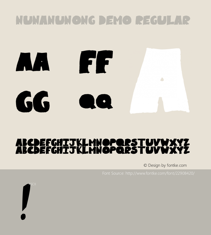 Nunanunong Demo Version 1.00 March 26, 2014, initial release Font Sample