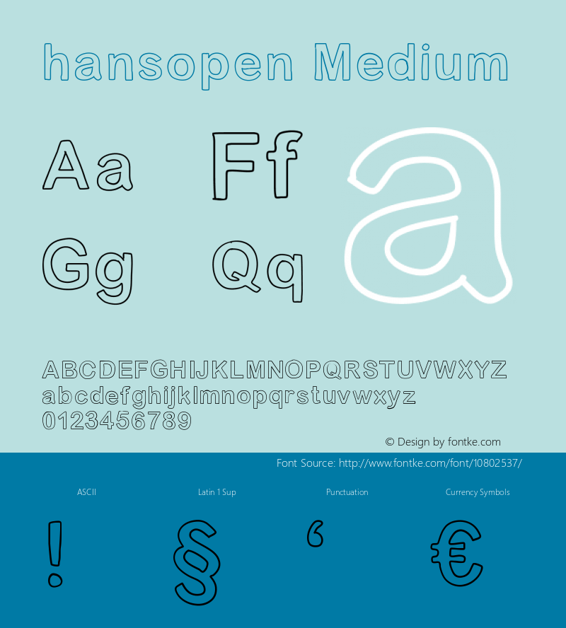 hansopen Medium Version 001.000 Font Sample